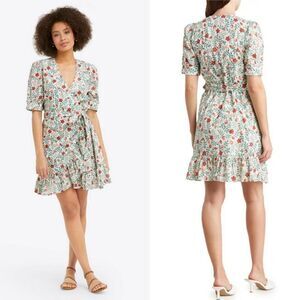 Draper James Reba Wrap Dress Size 4 Strawberry NWOT